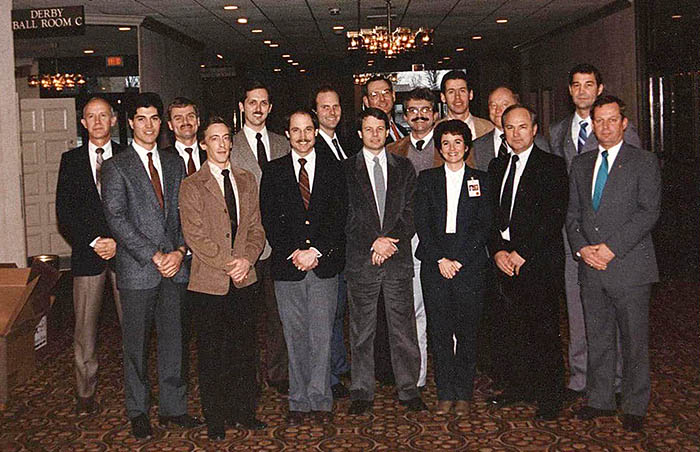 January 1988: The first B727 class for the UPS airline. Me on the extreme left, with other Orion pilots.